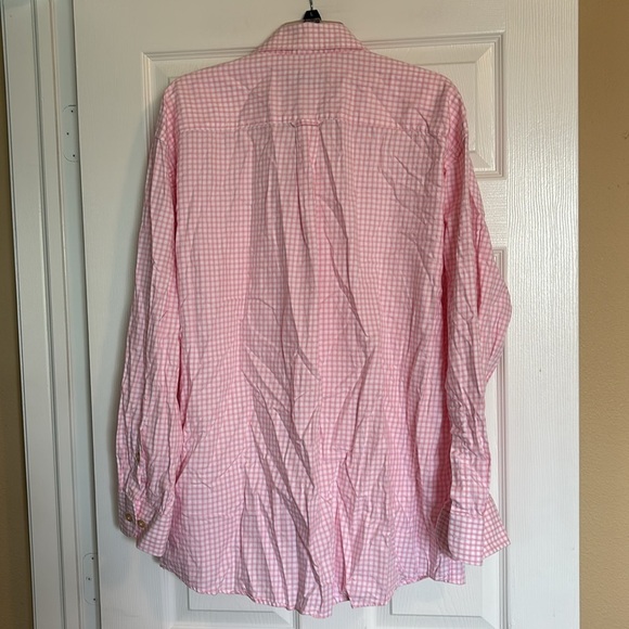 Orvis men’s white and pink gingham long sleeve button down shirt size XL - Picture 6 of 8